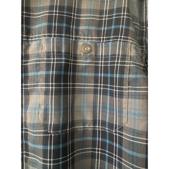 Koppen No Fly Zone Blue Plaid  Mens Sz M Shirt Vented Roll Tab Sleeve - Picture 4 of 15